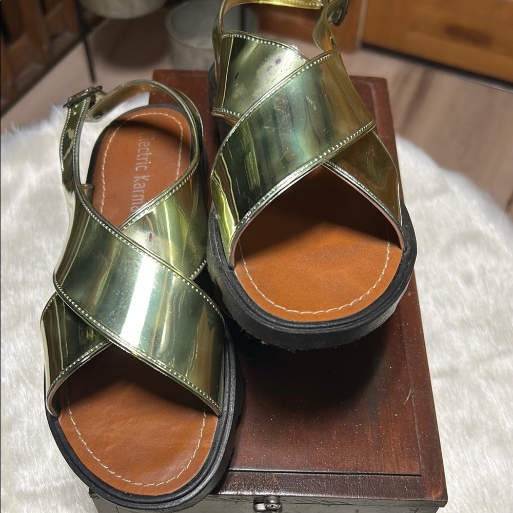 Gold Metallic Sandals